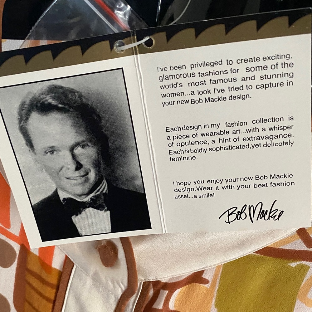 Vintage Bob Mackie 100%Silk Wearable Art Shirt - Picture 3 of 16